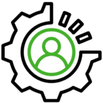Gear and employee icon